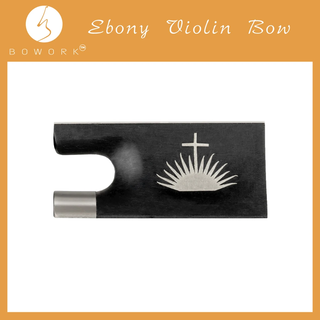 

BOWORK 1PC Ebony Bow Frog 4/4 Violin Bow Cupronickel Mounted
