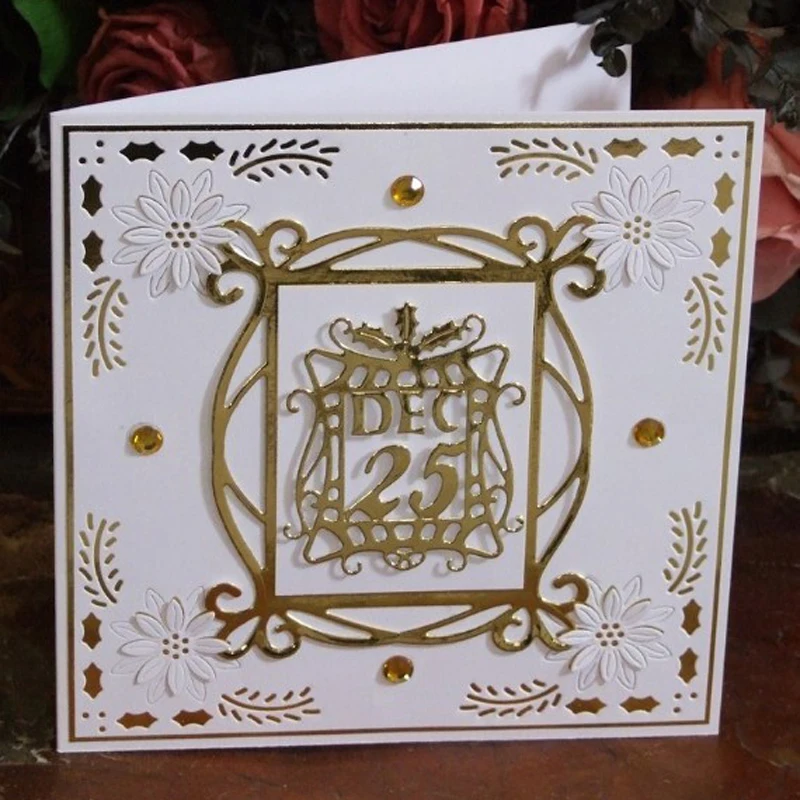 Рождественская Дата красивый узор полые металлические Вырубные штампы