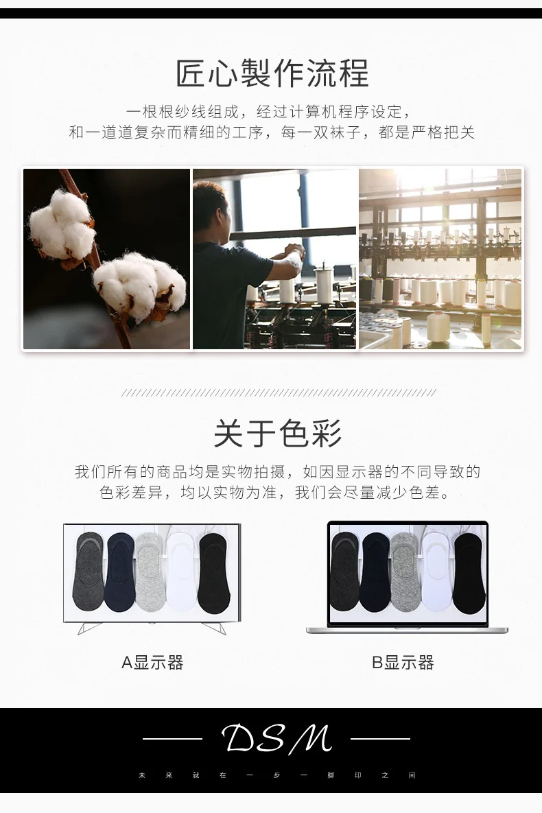 5 Pairs/batch Fashion Boat-shaped Men's Socks Summer And Autumn Silicone Breathable Invisible Cotton Socks Ankle Slippers Socks