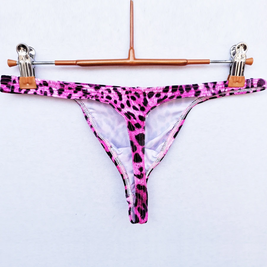 2020 Leopard Print Mens Thongs And G Strings Low Rise Brief Penis Hipster Men's Briefs Sexy Thongs Breathable Thong HT032