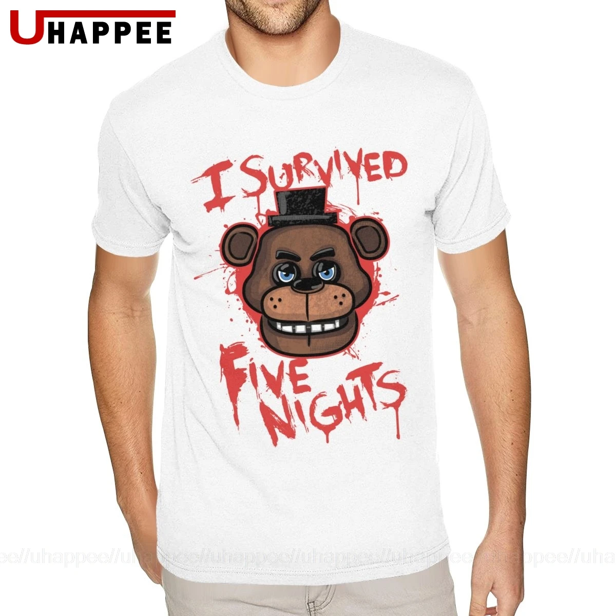 Футболка FNAF для молодых парней 90 х годов Мужская футболка с коротким рукавом