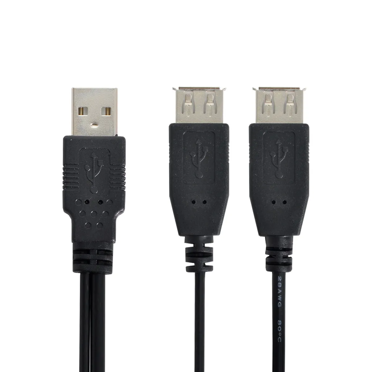 

Cablecc CY USB 2.0 A Male to Dual Data USB 2.0 A Female + Power Cable USB 2.0 A Female Extension Cable 20cm