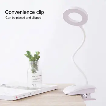 

Clip rechargeable LED eye protection reading ring table lamp bedroom children learning students touch table lamp