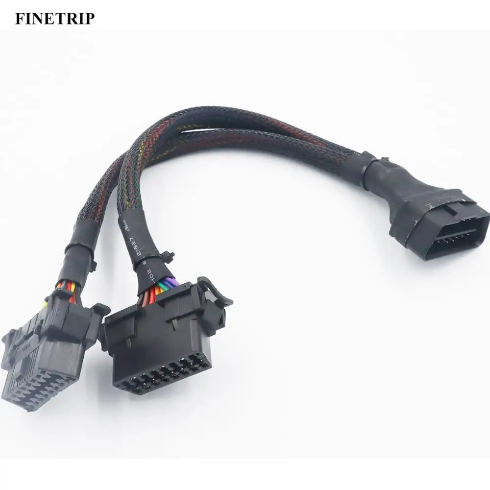 FINETRIP оптовые продажи высокое качество OBD2 Удлинительный кабель OBD 16pin штекер к