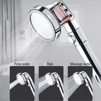 

ABS With Switch 3 Modes Ionic Adjustable Filter Home Hotel Handheld Shower Head Bathroom High Pressure Water Saving Softener