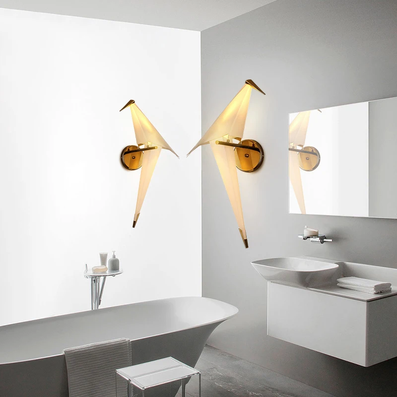 abay led design passaro lampada parede 04