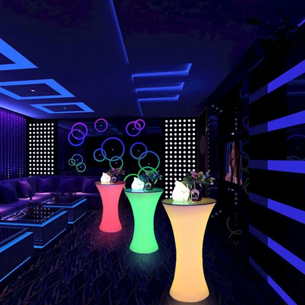 110CM height Rechargeable LED illuminated cocktail bar table nightclub coffee shop creative Commercial Furniture 110CM height Rechargeable LED illuminated cocktail bar table nightclub coffee shop creative Commercial Furniture