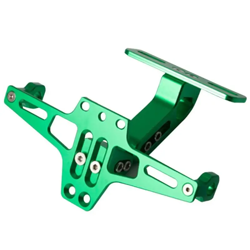 Зеленый Motorcycle Aluminum Rear License Number Plate Frame Holder Bracket CNC Processing Exquisite Appearance and Process with Light - Цвет: Зеленый
