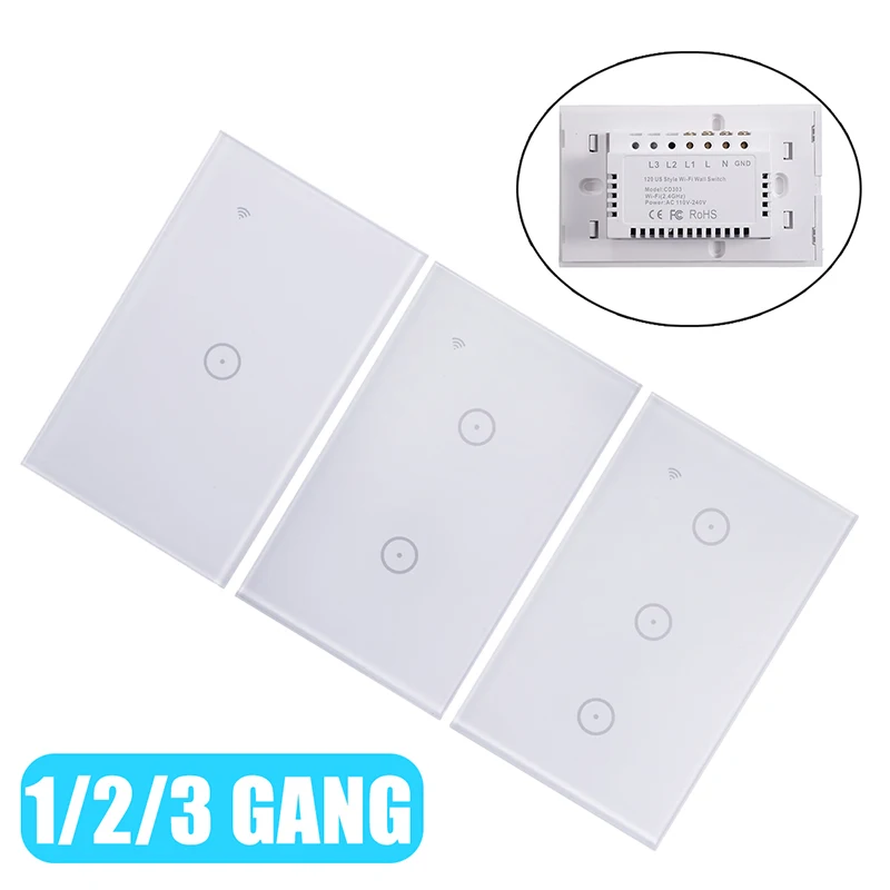 

1 Set Three Styles 4.7*2.9*1.5inch WIFI Smart Switch Panel 50/60Hz Electrical Equipment Switch Accessories