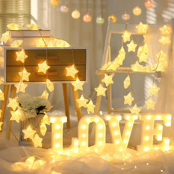 

LED Star String Light Crack Star Decorative Lights Star Fairy String Lights Christmas Lantern Garden Wedding Decoration Holiday