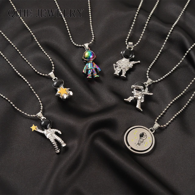Stainless Steel Astronaut Pendant Chain  Stainless Steel Necklace Chain  Jewelry - Necklace - Aliexpress