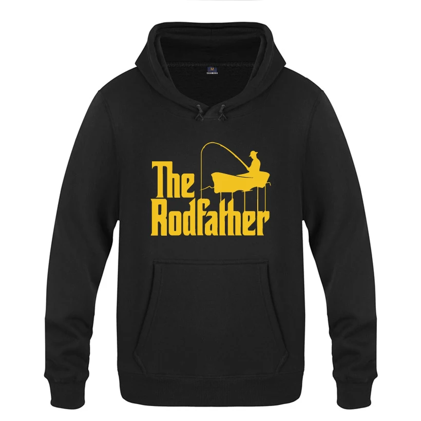 RodFather-Godfather рыбацкие толстовки для мужчин мужские флисовые пуловеры с капюшоном толстовки - Цвет: HEY HUAT