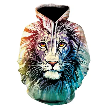 

2019 New Lion Constellation Printed Hoodies 3D Men Women Hooded Pullover Sweatshirts Casual Pocket Outwear Novelty Coat