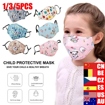 

5/10PCS PM2.5 Washable Mouth Mask With Valve Kids Children Anti Haze Mask Nose Filter Face Respirator