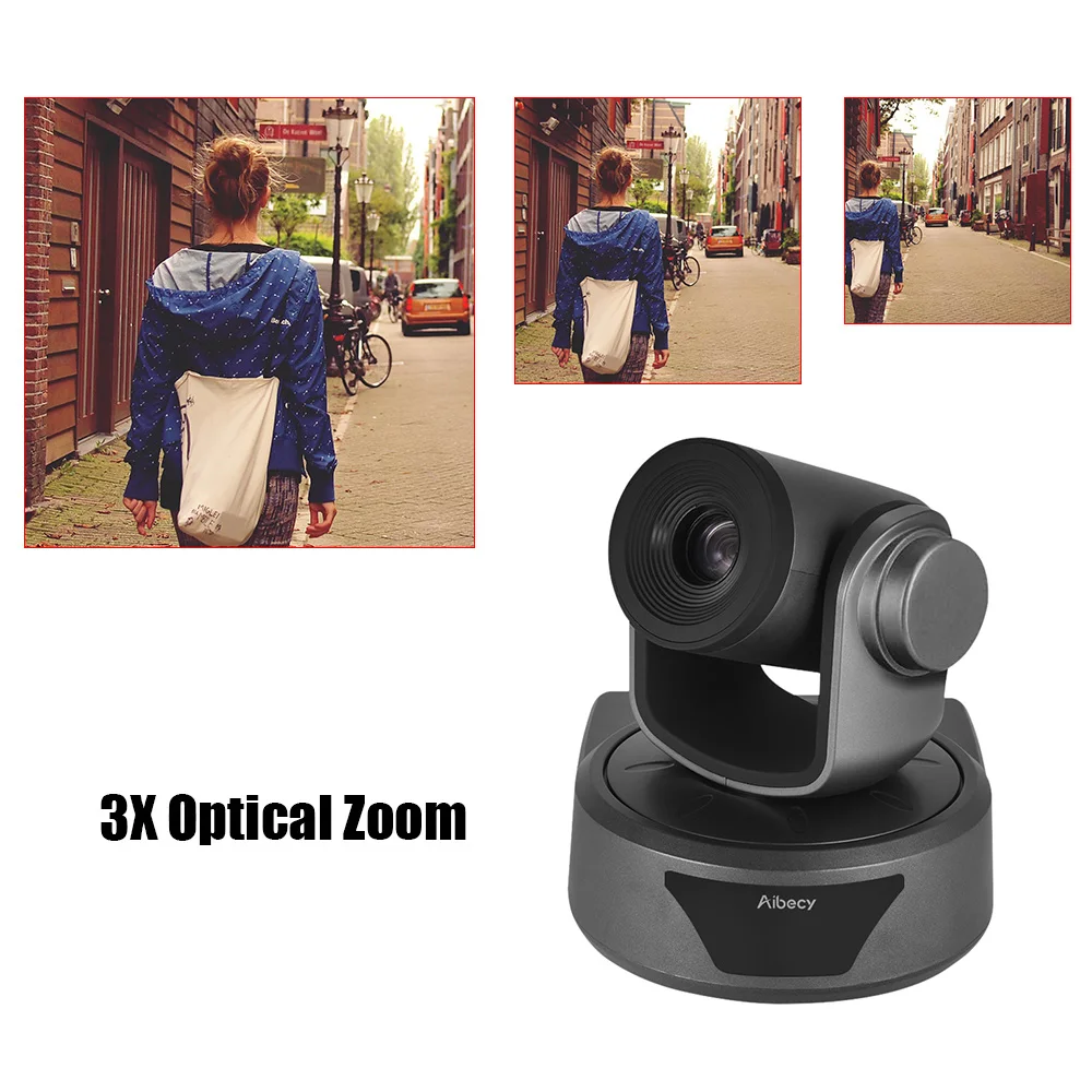 Aibecy Video Conference Camera 3X Optional Zoom Cam Webcam Full HD 1080P 95 Degree Wide Viewing Auto Focus USB2.0 Meeting Camera