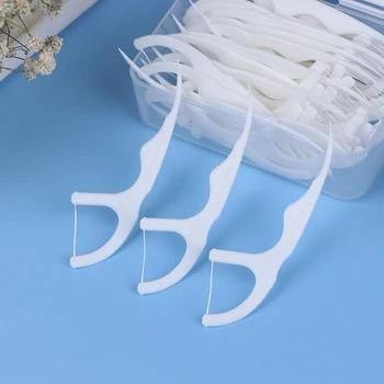

50pcs/box Oral Care Tool 8cm Dental Floss Flosser Picks Teeth Toothpicks Stick Tooth Clean