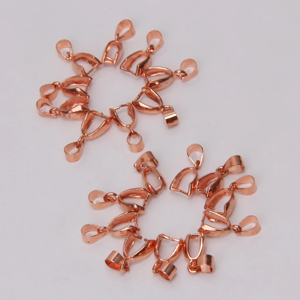 2x 20Pcs 18KGP Rose Gold Plated 18mm Pendant Pinch Bail DIY Jewelry Finding 