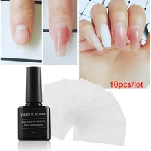 Стекловолокно для ногтей, гель для наращивания, 10 шт., шелк, стекловолокно, гель для ногтей, акриловые наконечники, быстрое наращивание, строительный клей для ногтей