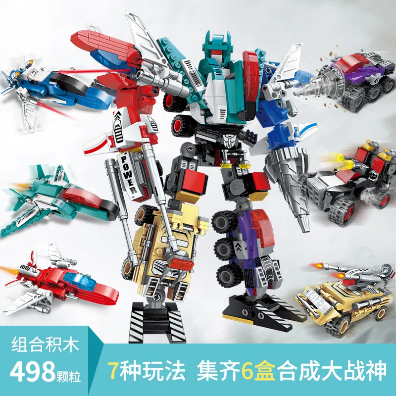 

ENLIGHTEN 1412 Deformation Robot 6 One Assembled Building Blocks 4 Small Particles 5 Educational Force 3-7-Year-Old CHILDREN'S T