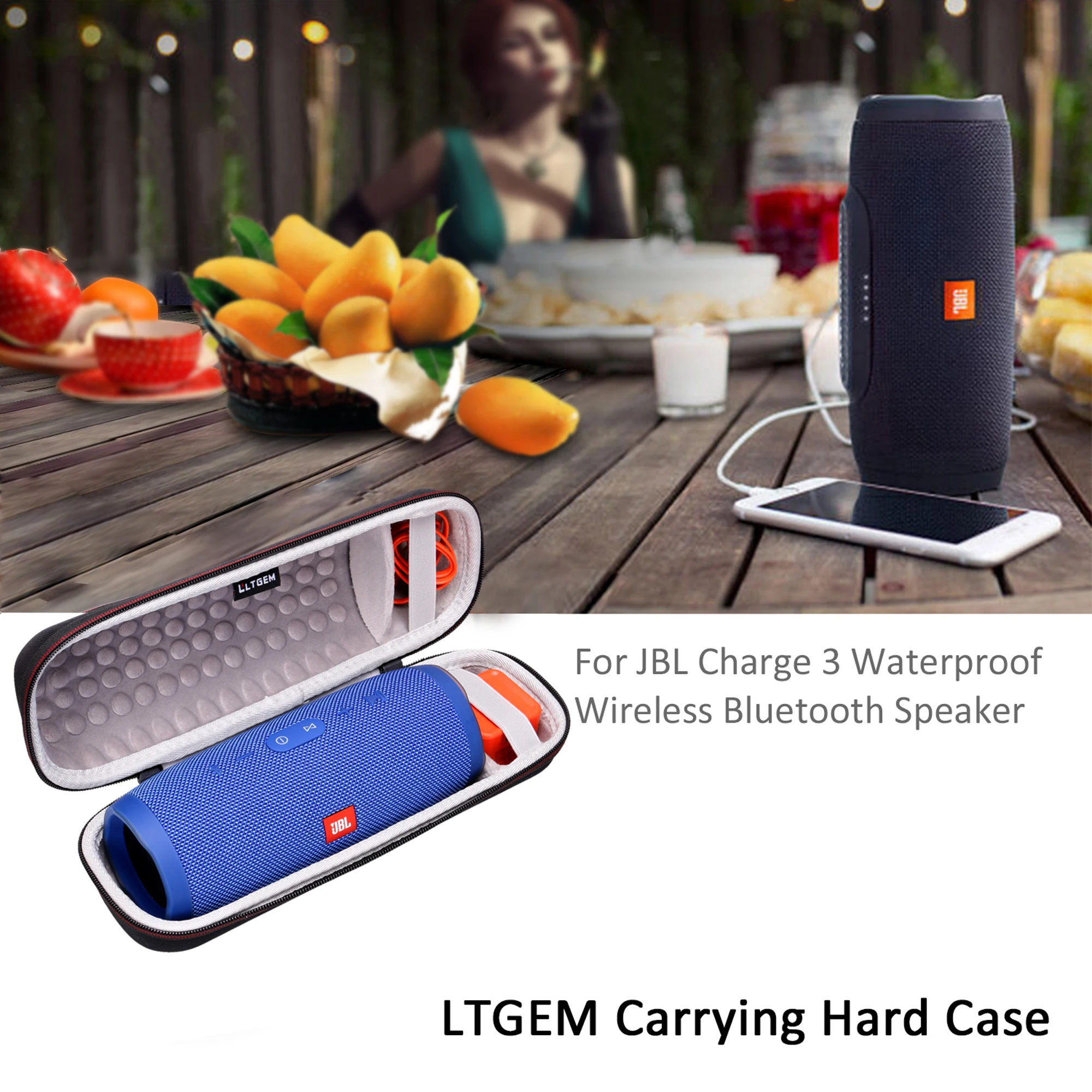 Fortov patron Misbrug LTGEM EVA Hard Case for JBL Charge 3 Wireless Bluetooth Speaker Travel  Carrying Storage Bag