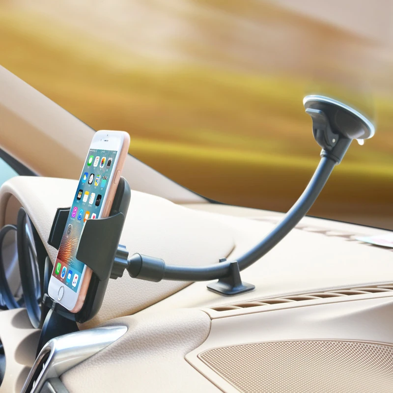  Windshield Car Phone Holder Long Arm Windshield Mount Stand Cradle Universal Support for SmartPhone