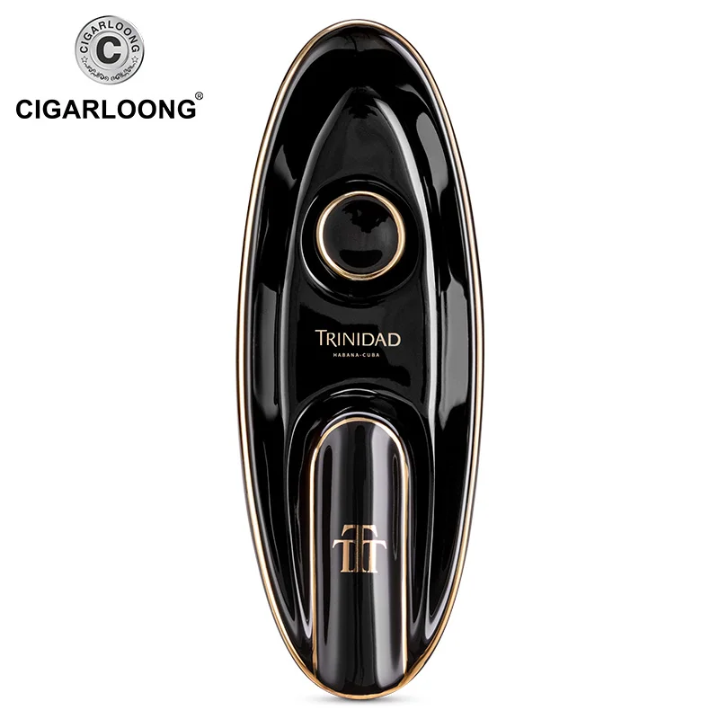 CIGARLOONG Cigar Ashtray Ceramic Ashtray Living Room Creative Personality Single Slot with Cigar Holder CLG-KH02