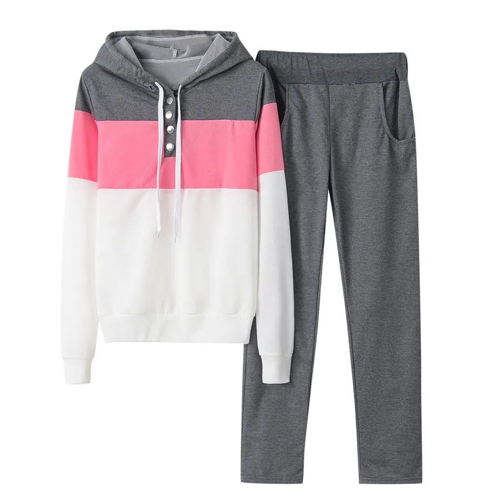 Женская однотонная толстовка с капюшоном и штаны спортивный костюм женский