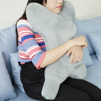 

New Gray Inflatable Travel Pillow Air Soft Cushion Trip Portable Body Innovative Support Neck Products Pillow Portable Blow Back