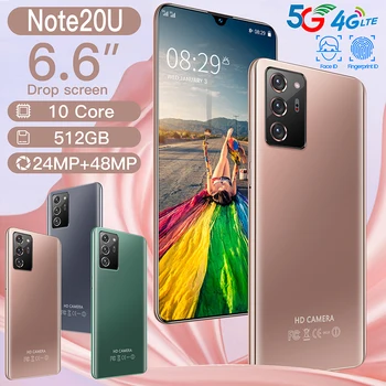 

Galxy Note20U Smartphone 12GB 512GB 6.9Inch 5000mAh Android 10.0 Snapdragon 865 Mobile Phone 4G 5G GPS WiFi New Global Version
