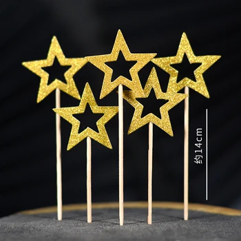 

Cakelove glitter hollow stars cake topper cupcake party for baking birthday decoration cake decorating tools baking accessories