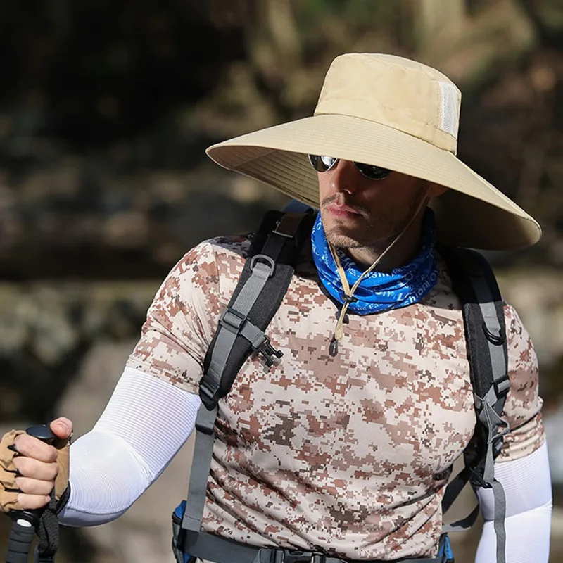 УФ-защита Панама легкий практичный солнцезащитный козырек открытый альпинистские шапки для рыбаков струны подбородка быстросохнущие дышащие