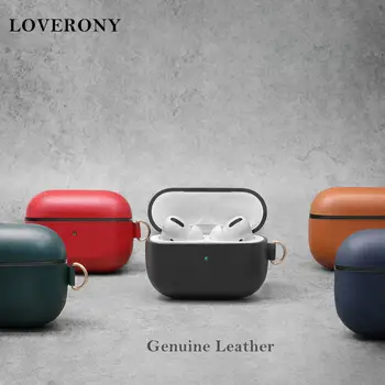 

LOVERONY Genuine Leather Case For AirPods Pro Bluetooth Earphone Protective Cover Headset Charging Box Apple Air pods 3 Pro Case
