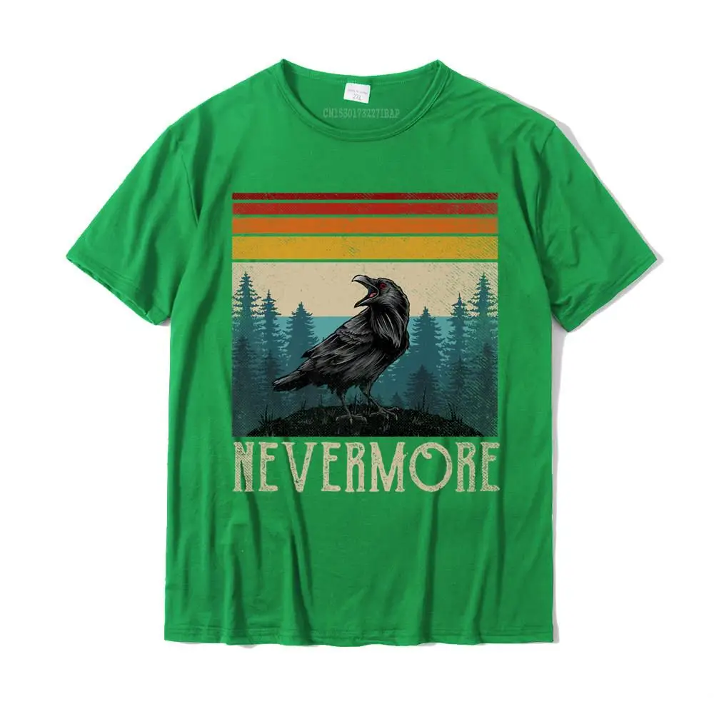 Normal 100% Cotton Tops T Shirt for Men Design T Shirts Design Hot Sale O Neck Sweatshirts Short Sleeve Wholesale Vintage Nevermore Shirt Edgar Allan Poe The Raven Premium T-Shirt__MZ14921 green