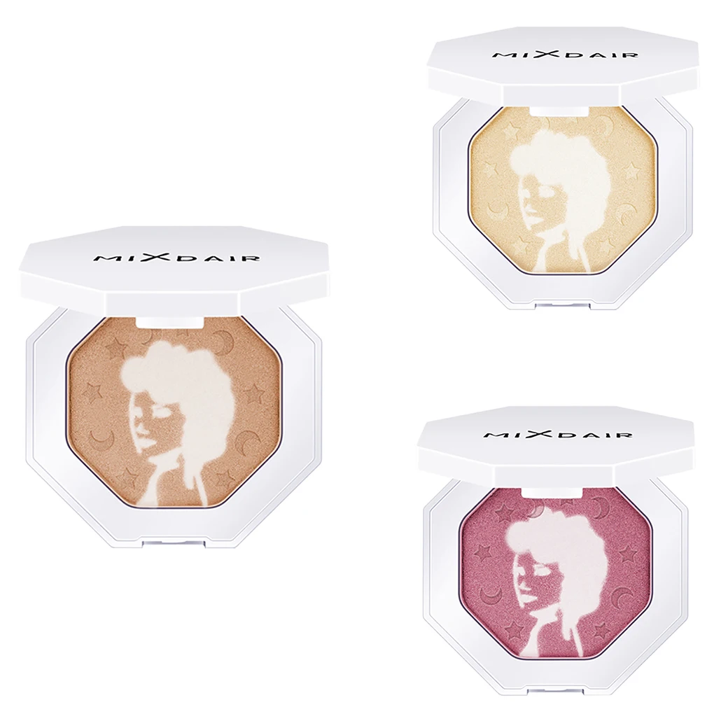

Shimmer Makeup Facial Highlighter Face Contour Powder Palette Glow Kit Box Dual Color Design