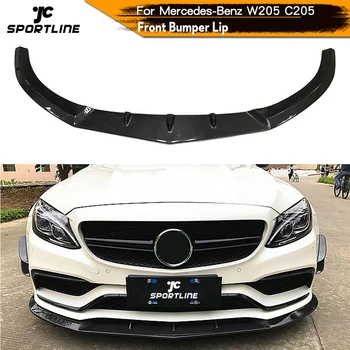 

Front Bumper Lip Spoiler Splitters For Mercedes-Benz C Class W205 2D 4D Carbon Fiber Front Bumper Guard