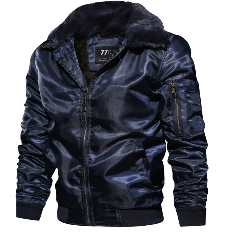 Winter Men's Pilot Tactical Jacket Bomber Warm Military Air Force Clothes Fur Collar Army Motorcycl