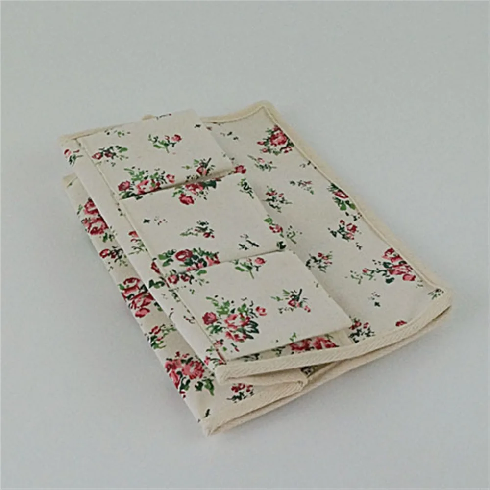 Rose Prints Multifunction Tissue Cover Toilet Paper Napkin Container Cotton Linen With Storage Bag Tissue Boxes Home Table Decor