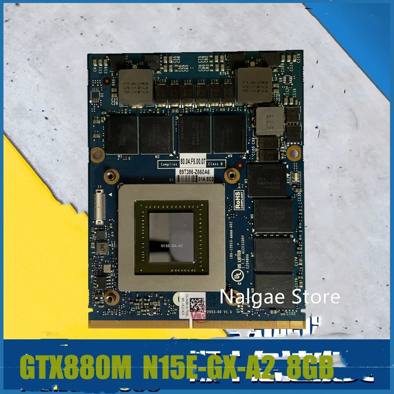 Оригинальная графическая видеокарта GTX880M GTX 880M N15E-GX-A2 DDR5 8GB VGA для ноутбука DELL M17X R4 R5