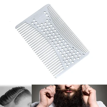 

1pc Beard Comb Men's Shaving Mustache Brush Stainless Steel Facial Hair Brush Grooming Tool Mustache Comb
