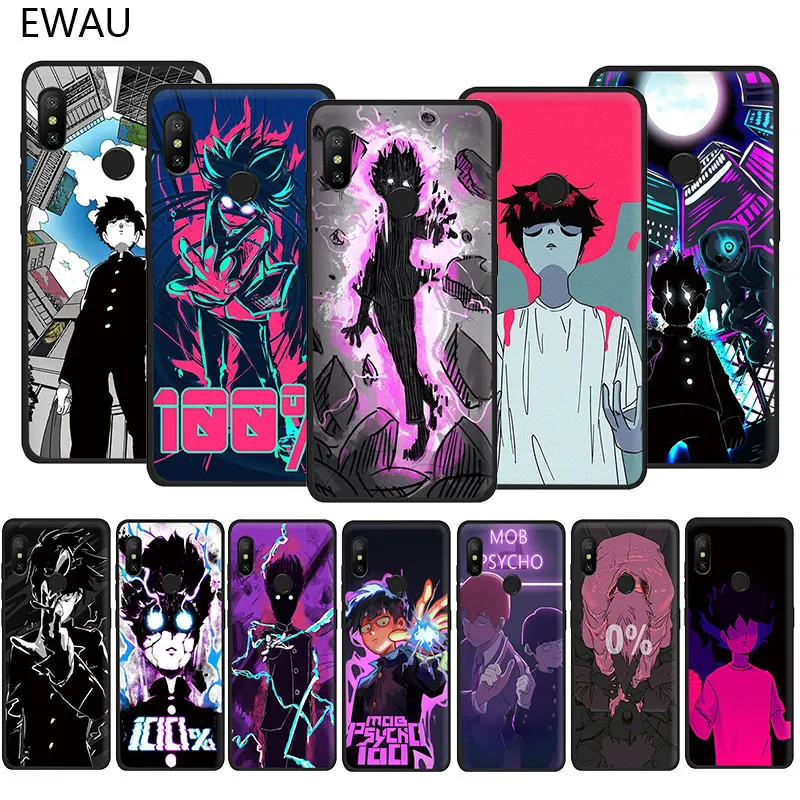 Мягкий ТПУ чехол для телефона EWAU Mob Psycho 100 для Xiaomi Redmi 4A 4X5 5A 6 6A 7 7A Plus GO S2 K20 pro