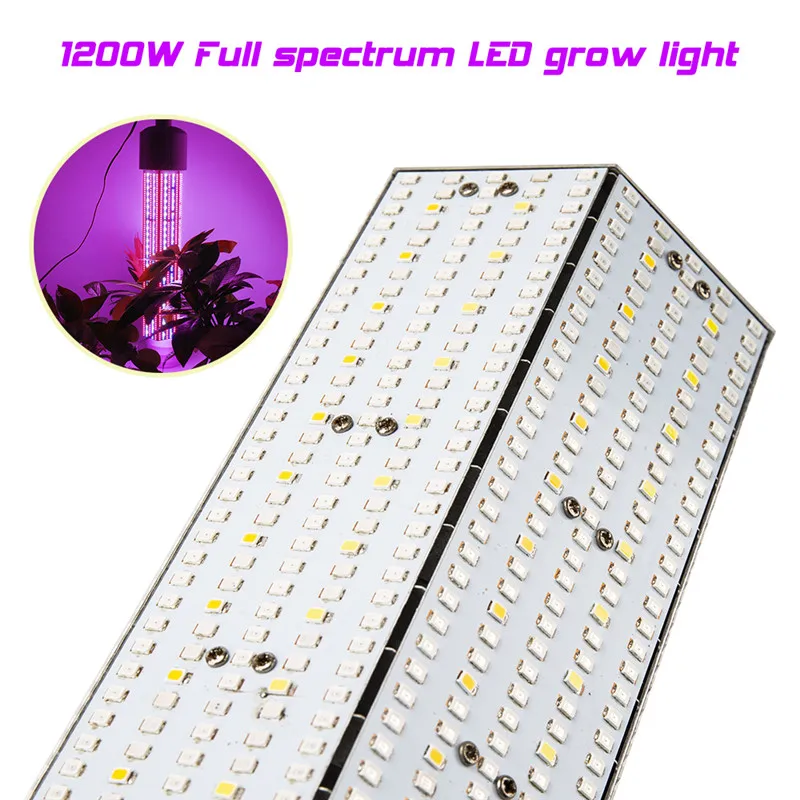 1200 Вт Светодиодный светильник для выращивания, полный спектр, E40, лампа, фитолампочка для комнатных садовых растений, цветов, гидропоники, теплицы, для выращивания палаток