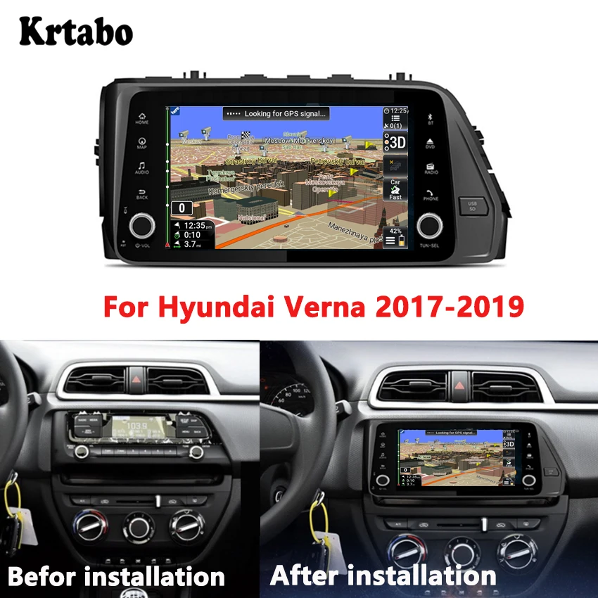 

For Hyundai Verna 2017-2019 Reversing image navigation integrated machine Android car intelligent central control large screen