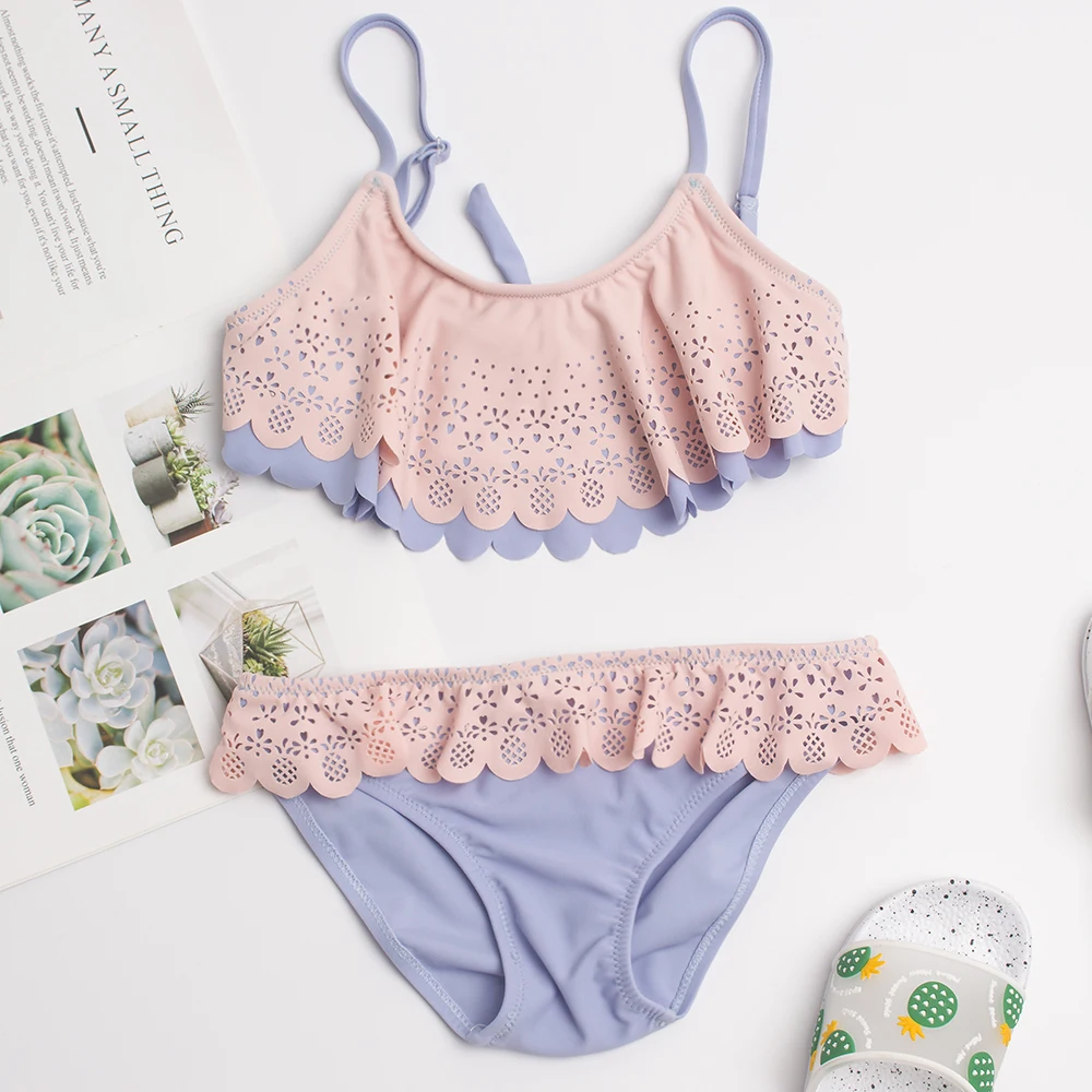 Ажурное детское бикини Falbala летний комплект для девочек 2020 детский купальник