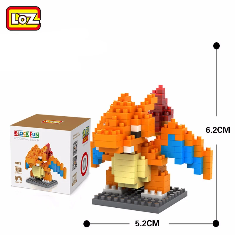 Loz Diamond Block Iblock Fun Building Blocks Charmander Squirtle Bulbasaur Charizard Eevee Gengar Brick Figure Block Set Toys