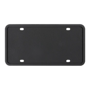 

Car License Plate Frame 2Pcs Black Silicone With Screw Set Replacement