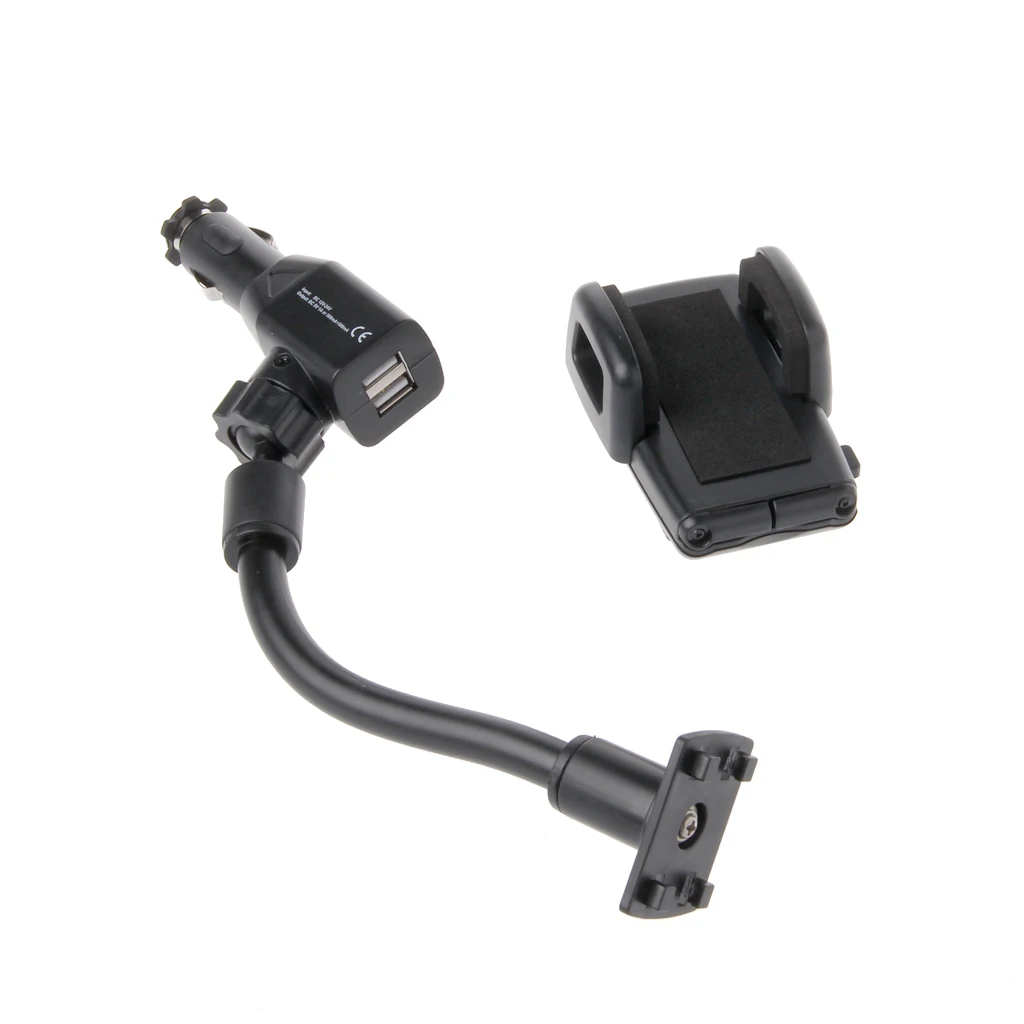 

Car Cigarette Lighter Mount Stand Holder + 2 USB Port Charger For iPhone 6 7 Samsung Mobile Phone