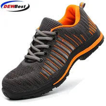 Новое поступление; большие размеры; Мужская модная дышащая Рабочая обувь со стальным носком; защитная обувь на платформе с защитой от прокалывания