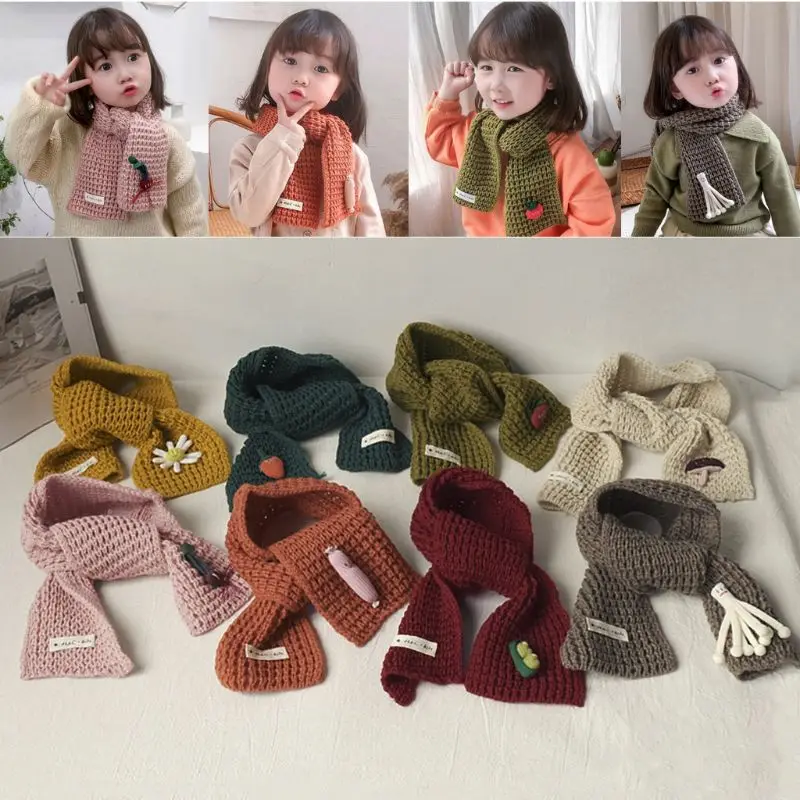 

Baby Girls Boy Scarf for Winter Cartoon Rabbit Kids Knitting Neck Scarves Scarf
