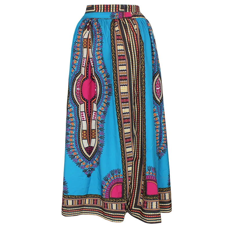 Длинная африканская Дашики с восковой печатью макси юбка для женщин с поясом на талии большая свободная юбка в пол Анкара для леди плюс большой размер