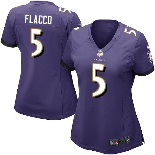 Многоцветный Stitiched, Baltimore#5 Joe Flacco для женщин Джерси - Цвет: Многоцветный